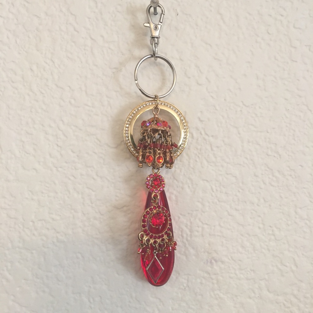 Vintage repurpose salvaged estate gem keychain